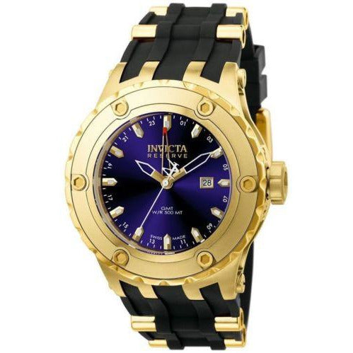 Invicta Men's 6185 Reserve Collection GMT 18k Gold-Plated Stainless Steel Black Rubber Band