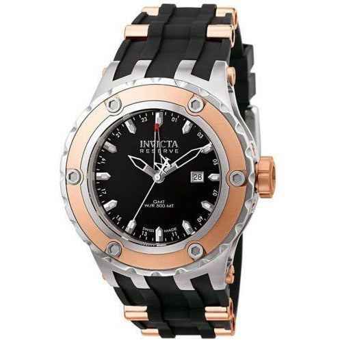 Invicta Model 6180 Reserve Collection GMT 18k Rose Gold-Plated and Stainless Steel-Needs a Battery