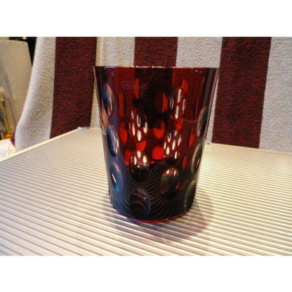Faberge Ruby Red  Crystal  Old Fashion Glass