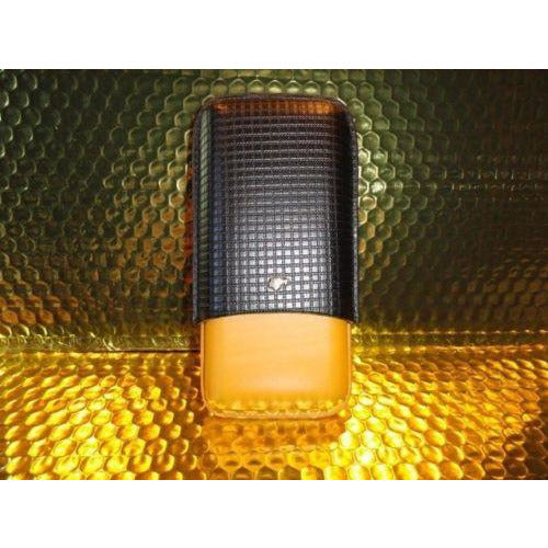 Black & Gold Leather & wood  Case holds 3 Large cigars NIB