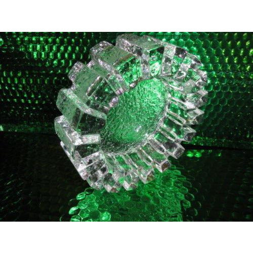 clear glass sprocket cigar ashtray mint condition