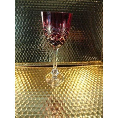 Faberge Odessa Hock Crystal Cranberry Glass