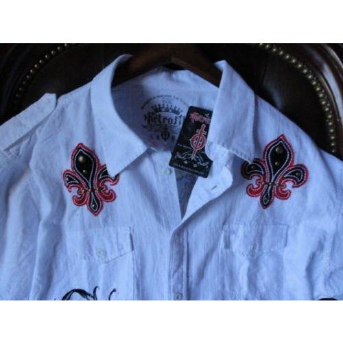 Retrofit mens casual white shirt adult Medium with tags