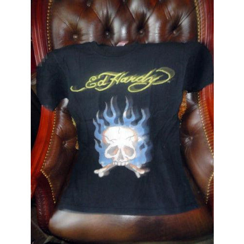 Ed Hardy Mens Designer Black T-Shirt Preowned Good Condition
