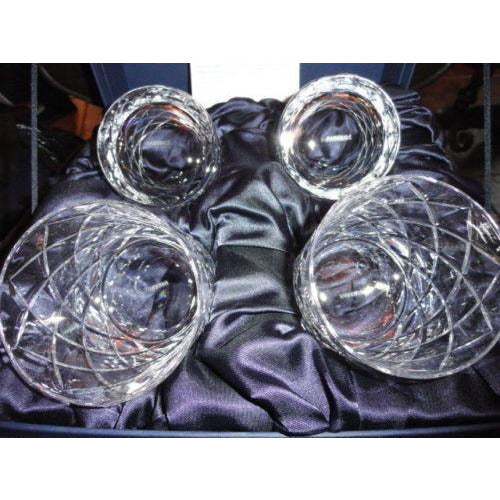 Faberge Crystal Clear Cocktail Glasses.  New in Original Presentation Box