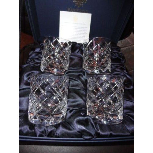 Faberge Crystal Clear Cocktail Glasses.  New in Original Presentation Box