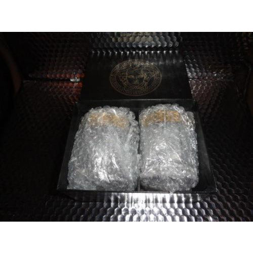 Versace Rosenthal Crystal Pair Glasses Whisky Glases  Medusa D'or