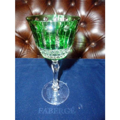 Faberge Crystal Xenia Emerald Green Wine Glass new without the original box