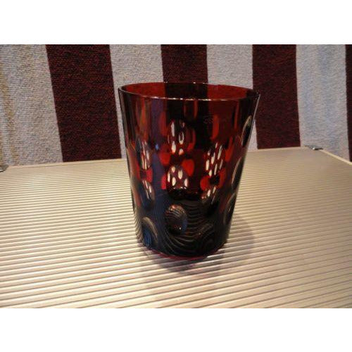 Faberge Ruby Red  Crystal  Old Fashion Glass