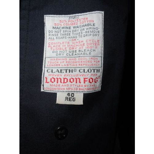 London Fog Navy Blue Trench Coat preowned good condition