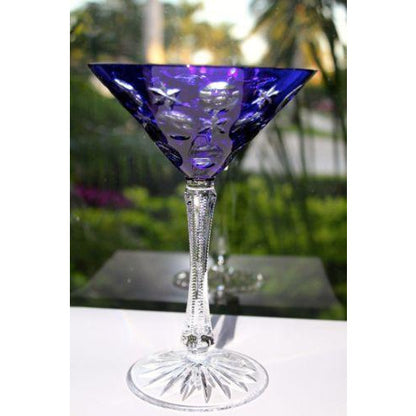 Faberge Cobalt Blue  Martini Glass without the  original presentation box