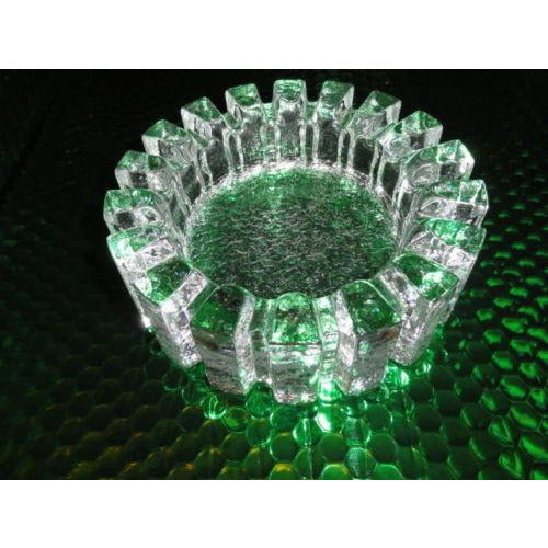 clear glass sprocket cigar ashtray mint condition