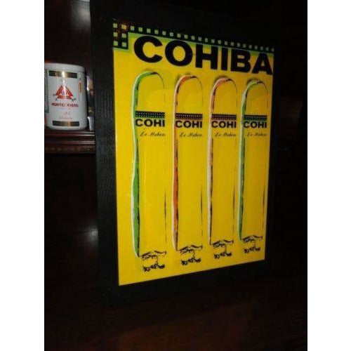 Cohiba Print on Canvass & Mounted on Black