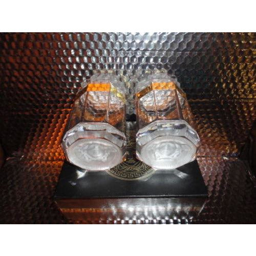 Versace Rosenthal Crystal Pair Glasses Whisky Glases  Medusa D'or