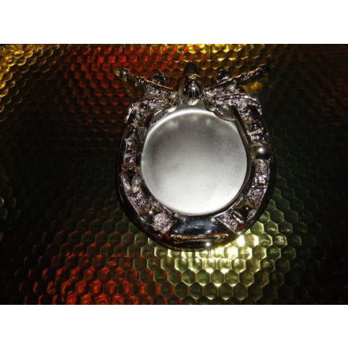 Horse shoe and derby cap style chrome plated brass ashtray