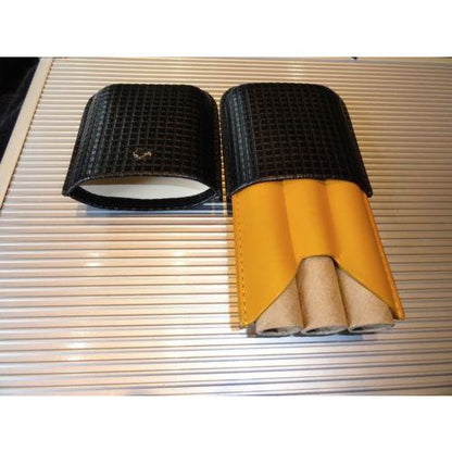 Cohiba Black & Gold Leather Cigar Case holds 3 Robusto size