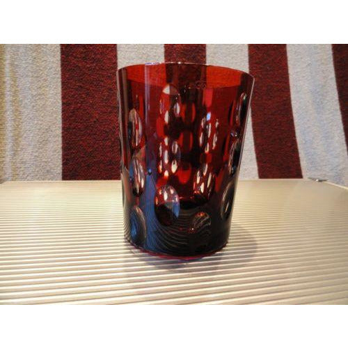 Faberge Ruby Red  Crystal  Old Fashion Glass