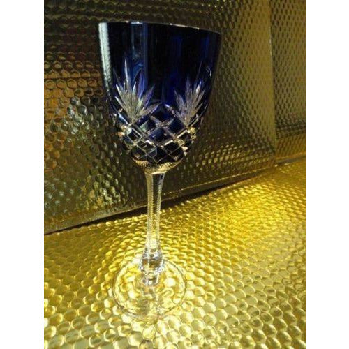 Faberge Odessa Cobalt Blue Hock Crystal Goblet without box