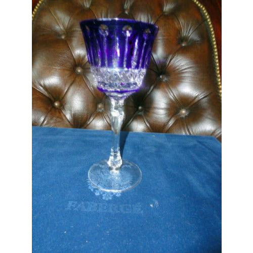 Faberge Crystal Xenia Cobalt Blue Wine Glass new without the original box