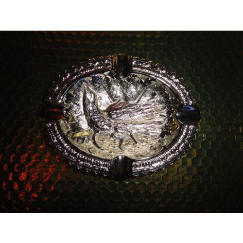 Bird style brass chromed plated ashtray 7" L x 5.5" W