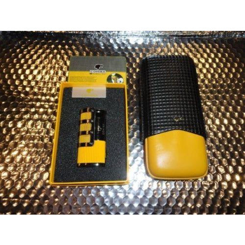 Black & Gold Leather  Case with  Pocket Lighter new in boxes