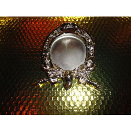 Horse shoe and derby cap style chrome plated brass ashtray