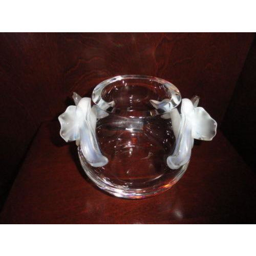 Lalique Crystal Orchidee Vase Clear - Opalescent Orchids in the original box