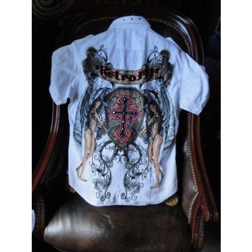Retrofit mens white casual shirt adult with tags Medium size