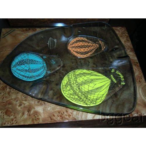 Higgins Glass Hot Air Balloon Design Ashtray