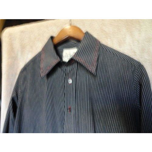ARTIME mens casual designer dress shirt with striped with crystals Large Preowned Good Condition
