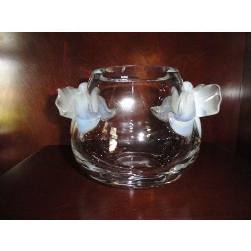 Lalique Crystal Orchidee Vase Clear - Opalescent Orchids in the original box