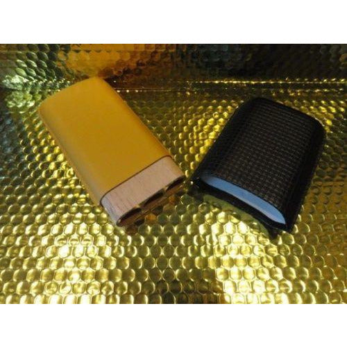 Black & Gold Leather & wood  Case holds 3 Large cigars NIB