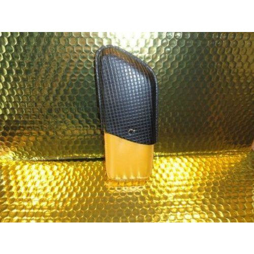 Black & Gold Leather  Case holds 3 Robusto size