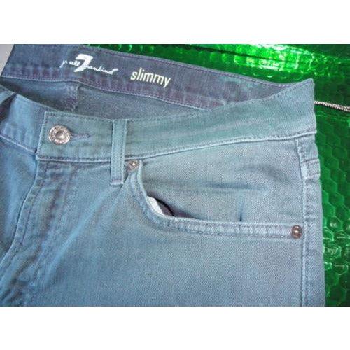 7 for all man kind Green slimmy slim straight leg 32 jeans