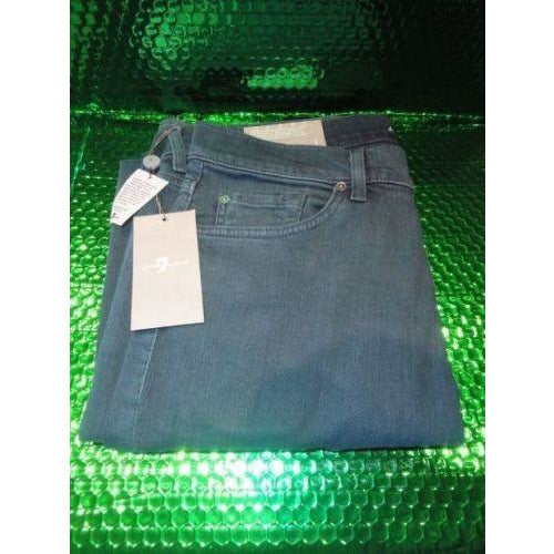 7 for all man kind Green slimmy slim straight leg 32 jeans