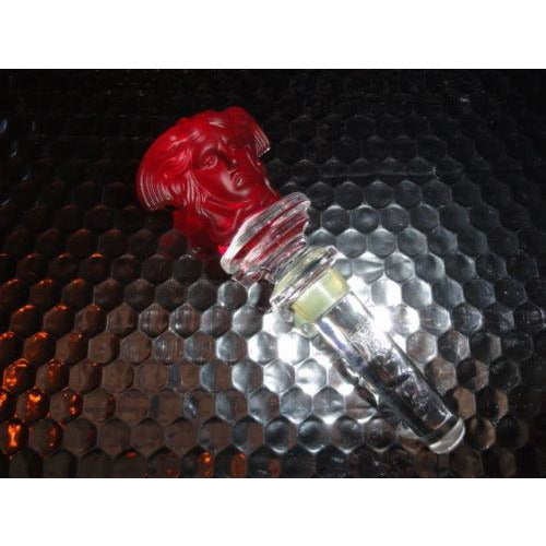 Versace Rosenthal Red Medusa Head Austria 24% Lead Crystal  Bottle Stopper
