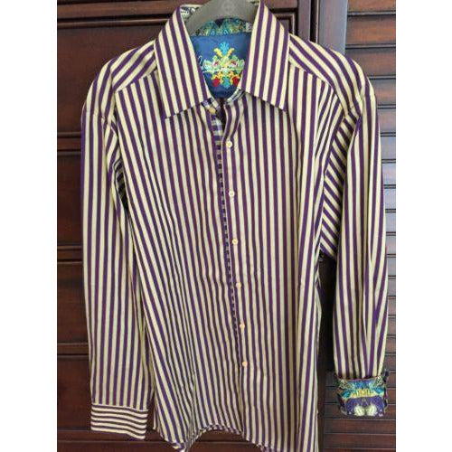 Robert Graham Bold Vertical Stripe Shirt — Medium