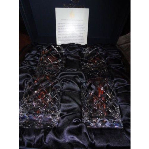 Faberge Crystal Clear Cocktail Glasses.  New in Original Presentation Box