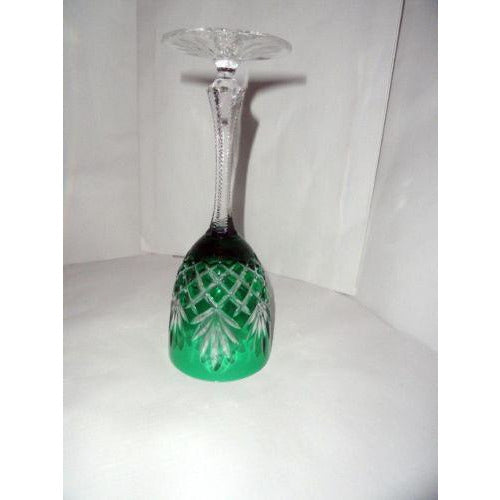 Faberge Odessa Emerald Hock Crystal Wine Glass