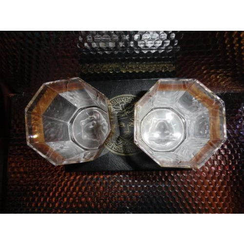 Versace Rosenthal Crystal Pair Glasses Whisky Glases  Medusa D'or