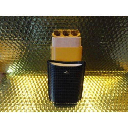Black & Gold Leather & wood  Case holds 3 Large cigars NIB