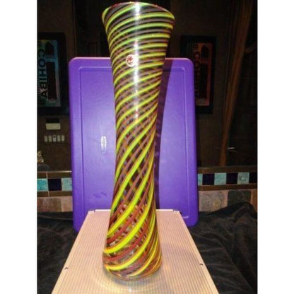 made in Murano Italy tall swirl colored vase 17 3/4" tall