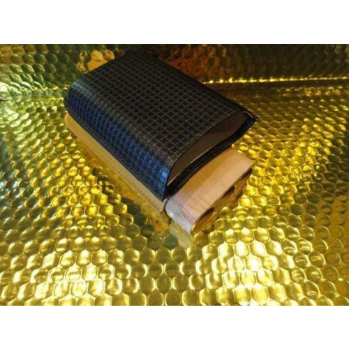 Black & Gold Leather & wood  Case holds 3 Large cigars NIB