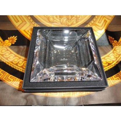 Bvlgari Crystal Ashtray by Rosenthal measures 5.5" x 5.5" square opened box