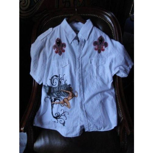Retrofit mens casual white shirt adult Medium with tags