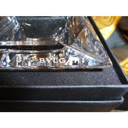 Bvlgari Crystal Ashtray by Rosenthal measures 5.5" x 5.5" square opened box
