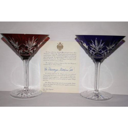 Faberge Martini Glasses set of 2 with the  original Faberge presentation case