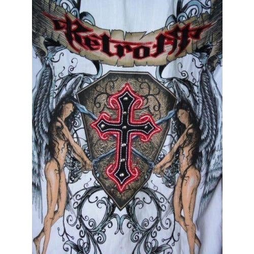 Retrofit mens white casual shirt adult with tags Medium size