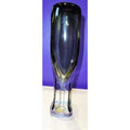 Adam Jablonski Art Glass Amber & Clear Vase 13" tall