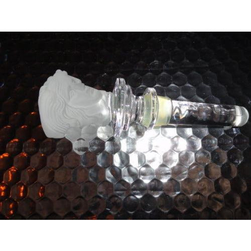 Versace Rosenthal Frosted  Medusa Head Austria 24% Lead Crystal  Bottle Stopper